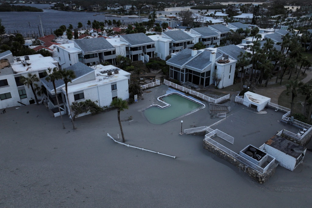 Aftermath of Hurricane Milton's landfall, in Venice
