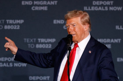 Republican presidential nominee and former U.S. President Donald Trump holds a rally at Gaylord Rockies Resort and Convent...