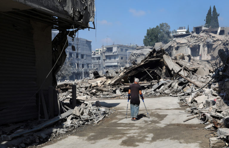 Aftermath of what security sources said was Israeli strike on Nabatieh