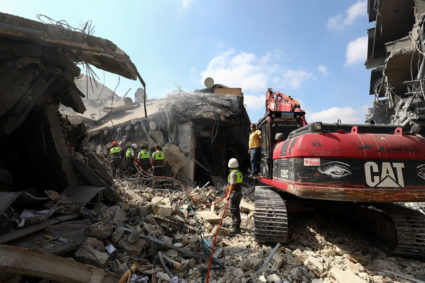 Aftermath of what security sources said was Israeli strike on Nabatieh