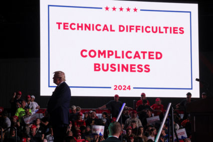 Republican presidential nominee former U.S. President Donald Trump campaigns in Michigan