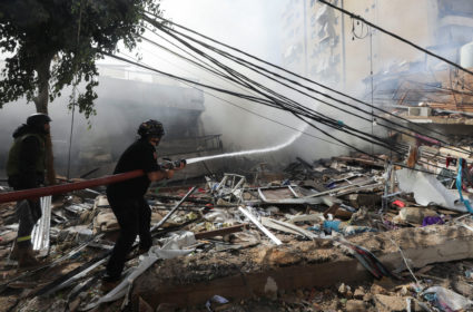 Aftermath of Israeli strikes on Beirut's southern suburbs
