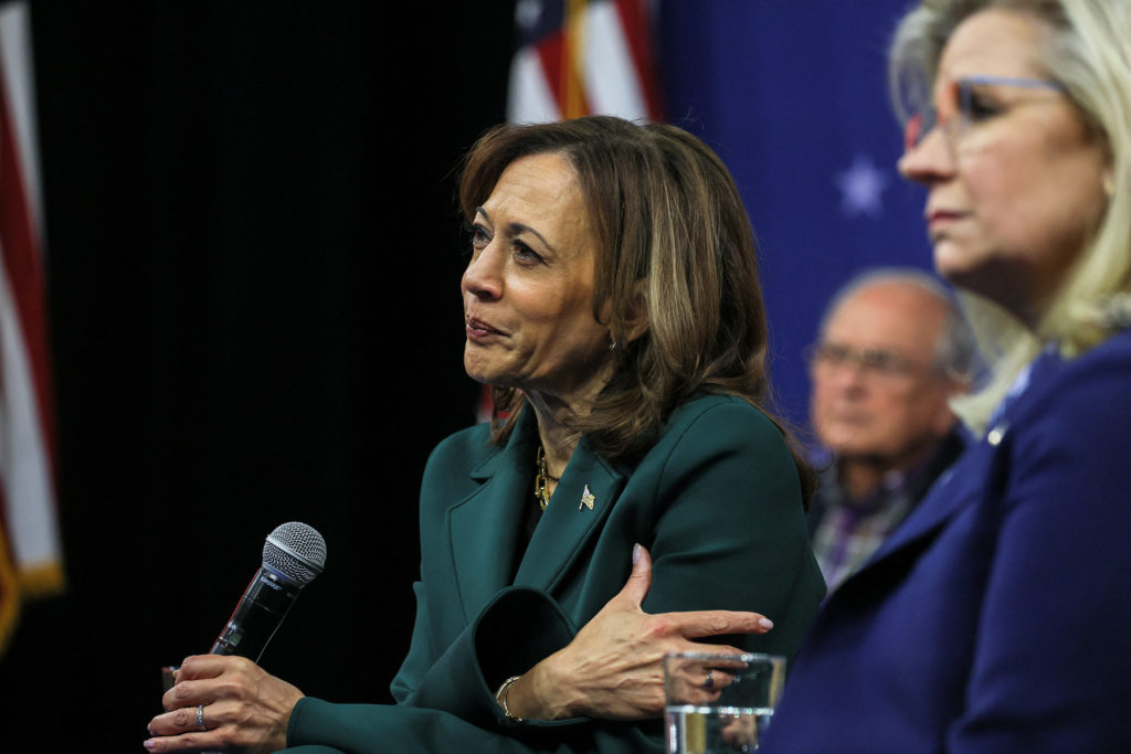 Democratic presidential nominee U.S. Vice President Harris holds a town hall in Malvern