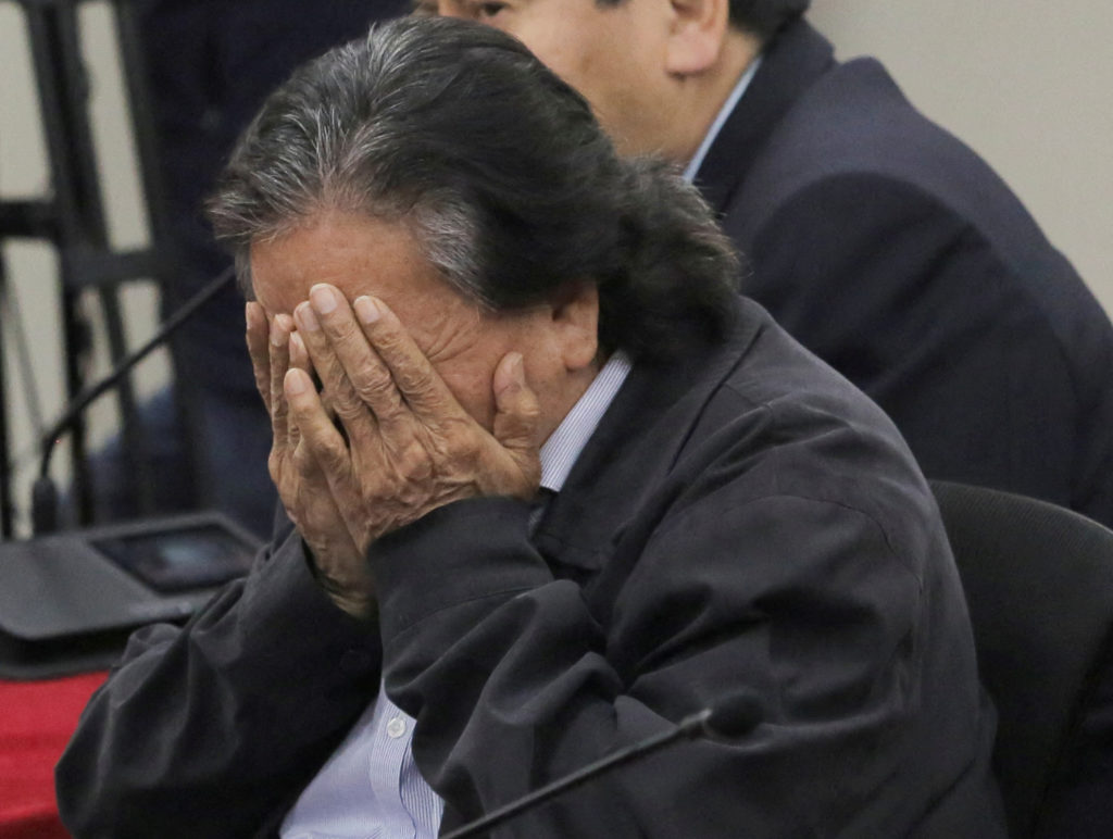 Peru's former President Alejandro Toledo appears in court in Lima