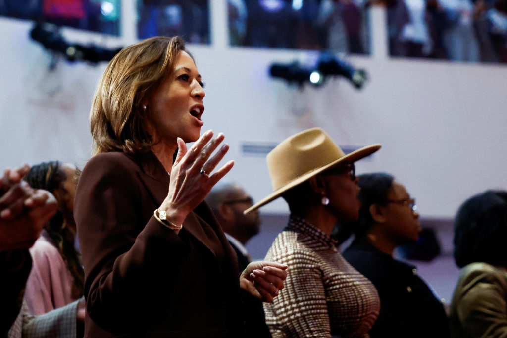 Democratic presidential nominee U.S. Vice President Kamala Harris visits Philadelphia