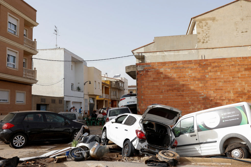 Valencia region hit by cold front causing floods, in Guadassuar