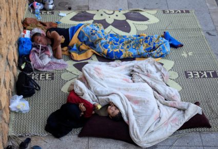 Displaced families shelter amid ongoing conflict, in Beirut