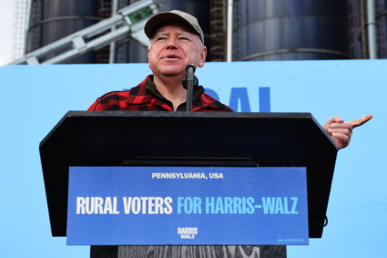 Democratic Vice Presidential Nominee Tim Walz Campaigns In Western Pennsylvania