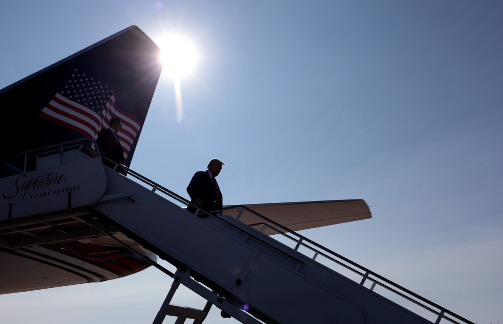 Republican Presidential Candidate Former President Donald Trump Campaigns In Michigan
