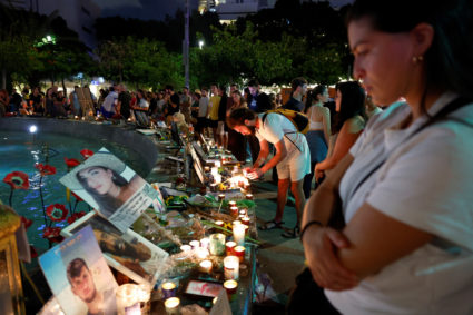 Silent protest to mark one year since the October 7 attack by Hamas in Tel Aviv