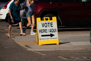 Voters cast their ballots in early voting in Arizona