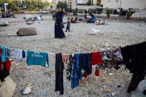 Displaced families shelter amid ongoing conflict, in Beirut