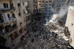 Aftermath of an Israeli air strike, in Beirut