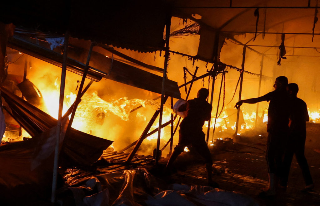 Israeli strike on tents sheltering displaced people, amid the Israel-Hamas conflict, in Deir Al-Balah