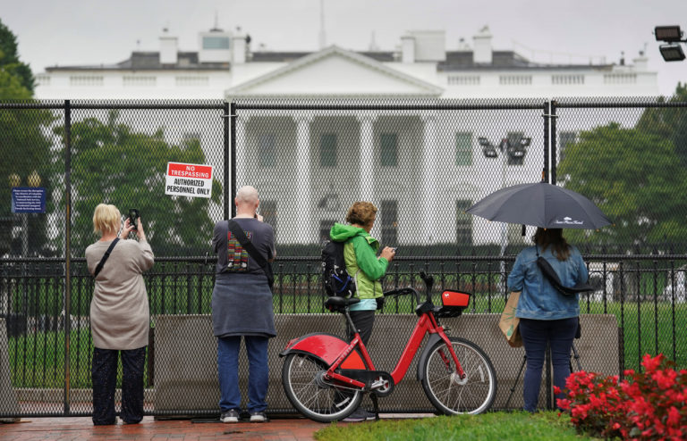 New security fencing ahead of the elections at the White House in Washington