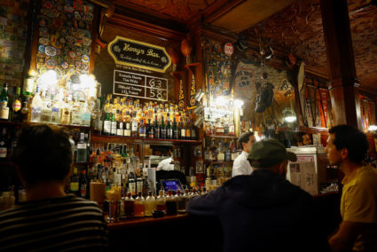 The traditional Straw Vote for the U.S. presidential election at Harry's Bar in Paris
