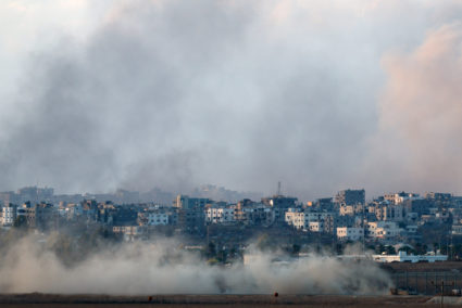 Smoke rises in Gaza