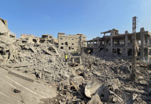 Aftermath of Israeli strike in Qana