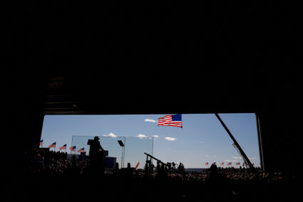 Republican presidential nominee and former U.S. president Donald Trump holds a rally in Juneau