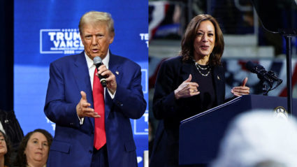 U.S. Vice President Kamala Harris and former U.S. President Donald Trump on the campaign trail before the 2024 election
