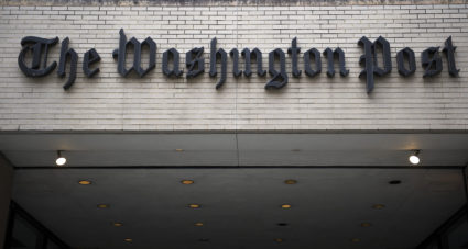 A general view of the exterior of The Washington Post Company headquarters in Washington