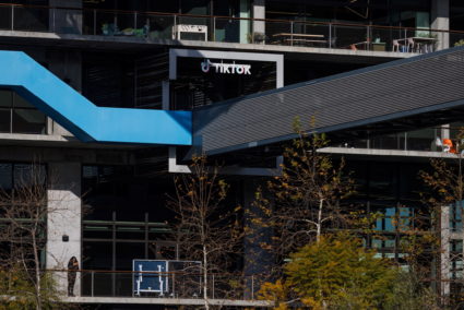 Tik Tok offices shown in California after U.S. Congress passes bill to divest in Chinese owner