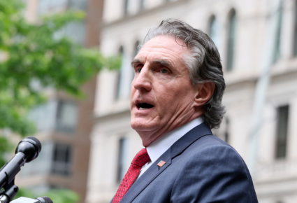 North Dakota Governor and former U.S. presidential candidate Burgum speaks during a press conference in New York