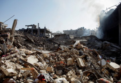 Aftermath of Israeli strike in Qana