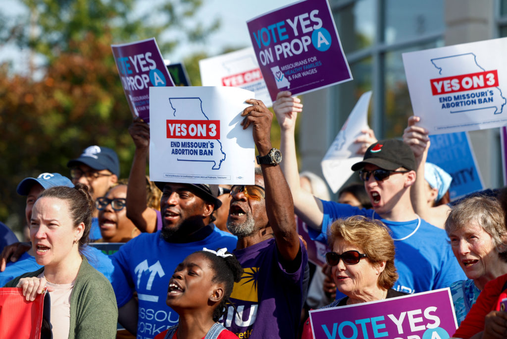 Canvassers gather in Missouri to support a constitutional right to abortion ahead of the November election