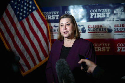 Former Rep. Liz Cheney campaigns with Elissa Slotkin in Grand Rapids, Michigan