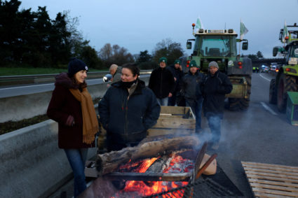 French farmers unions protest over Mercosur agreement near Paris