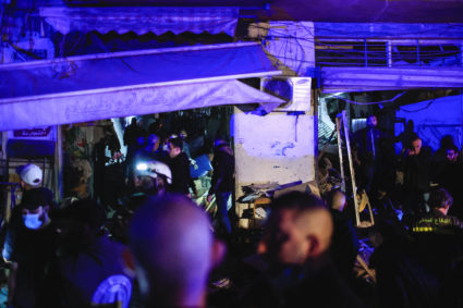 Aftermath of Israeli strike in Zuqaq al-Blat, in Beirut