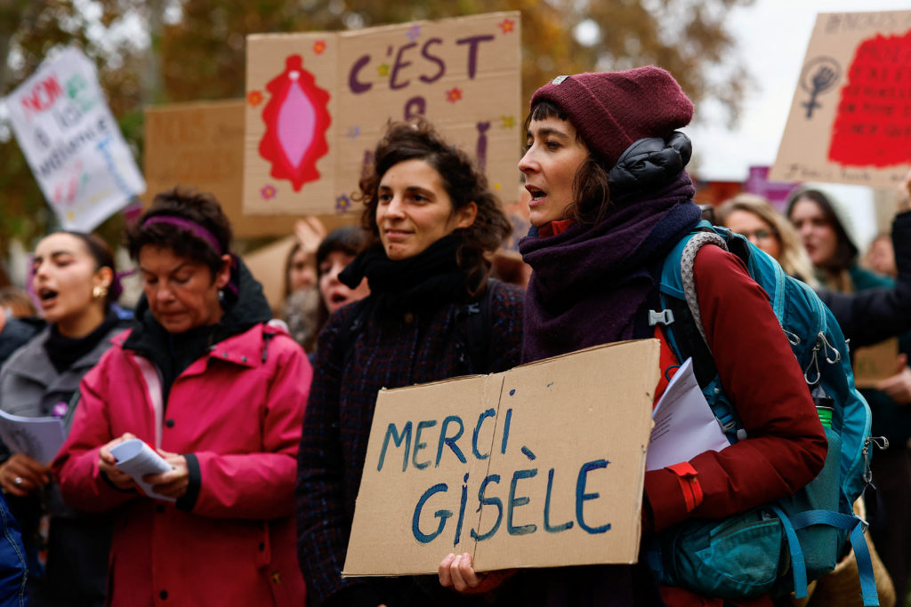 Protest to mark the International Day for Elimination of Violence Against Women, in Avignon