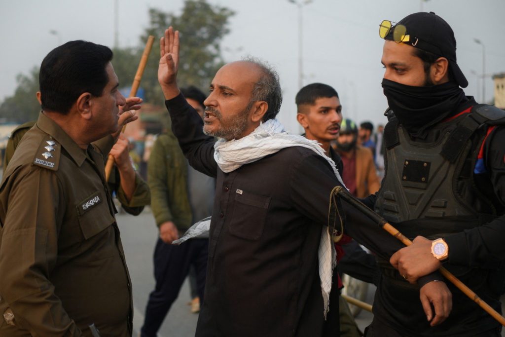 Anti-government rally by supporters of former Pakistani PM Khan's party PTI, in Lahore