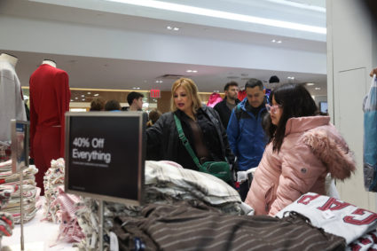 People shop on Thanksgiving ahead of Black Friday, in New York City