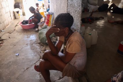 Haitians displaced by gang violence take shelter in refugee camp, in Port-au-Prince