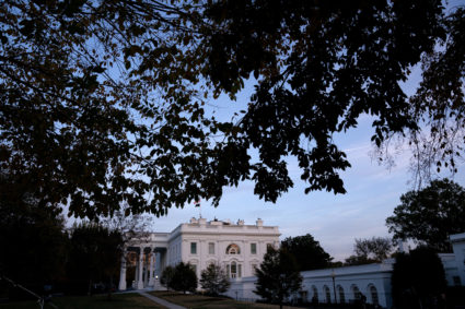 A view of the White House the day before the U.S. presidential election, in Washington