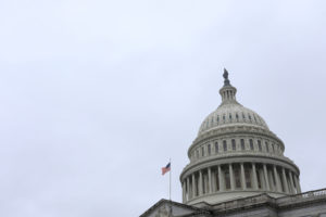 The U.S. Capitol during a morning rainstorm, after Congress agreed to a multi-trillion dollar economic stimulus package cr...