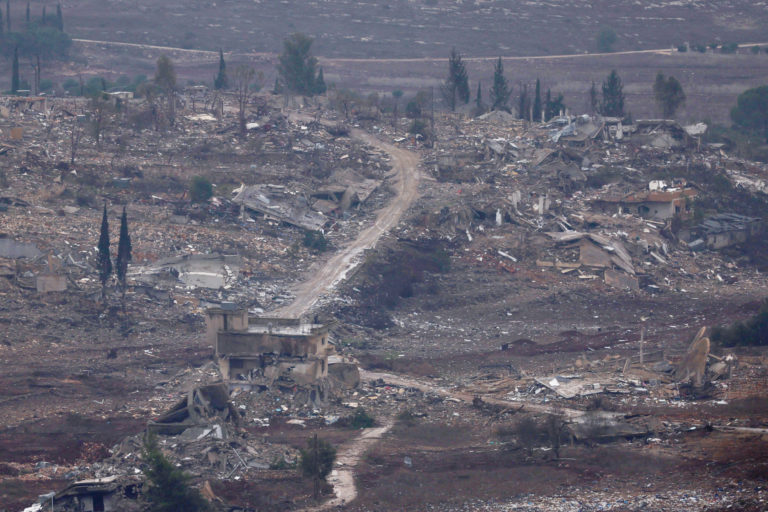 FILE PHOTO: A general view of southern Lebanon, after a ceasefire between Israel and Hezbollah took effect, near Israel's ...