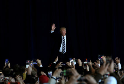 U.S. President-elect Donald Trump arrives to speak during a "Thank You USA" tour rally in Baton Rouge