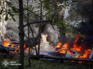 Aftermath of a Russian missile attack in Odesa