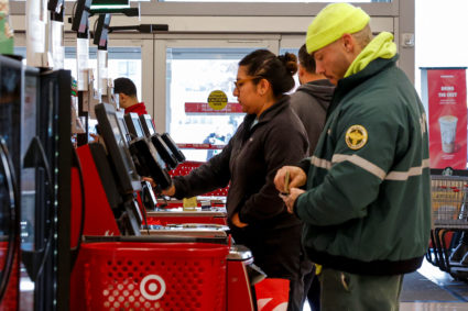 People shop on Black Friday at a Target store in Brooklyn, New York
