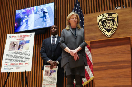NYPD press conference after CEO of UnitedHealthcare Brian Thompson was reportedly shot and killed in Midtown Manhattan, in...