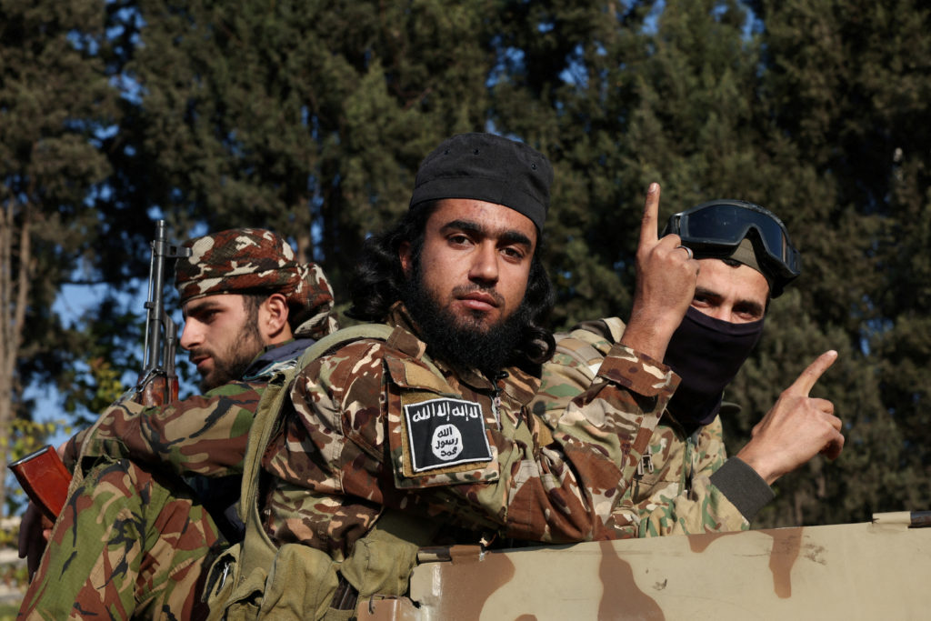 Rebel fighters in Damascus