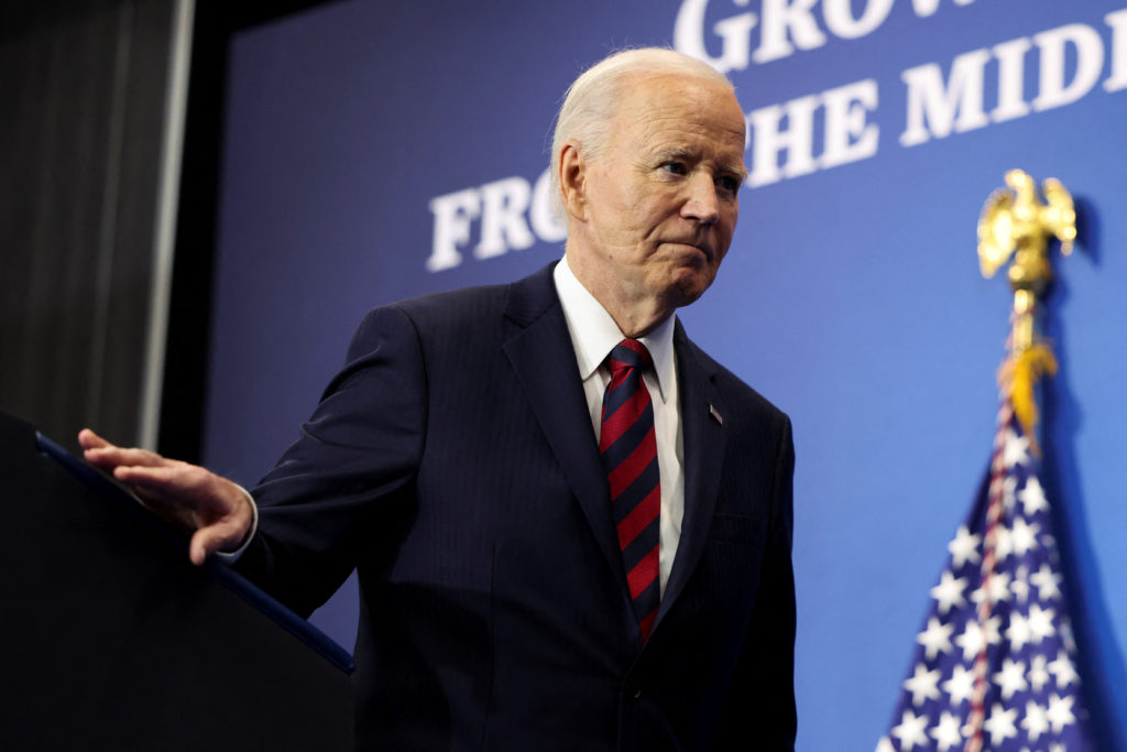 U.S. President Biden delivers remarks on the economy at the Brookings Institution in Washington