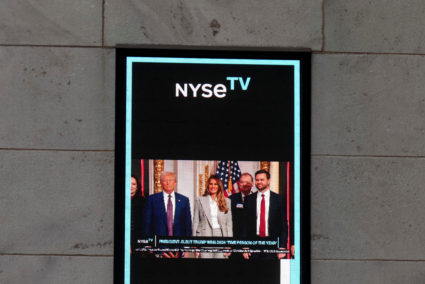 WATCH: Trump rings opening bell at NY Stock Exchange, celebrates Time magazine cover
