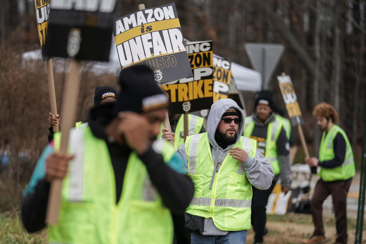 Amazon workers at seven facilities go on strike as Teamsters press for