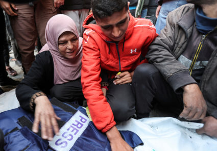 Aftermath of an Israeli strike, in Nuseirat