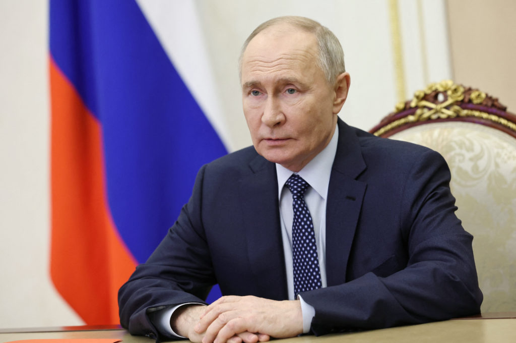 Russian President Putin chairs a Security Council meeting in Moscow