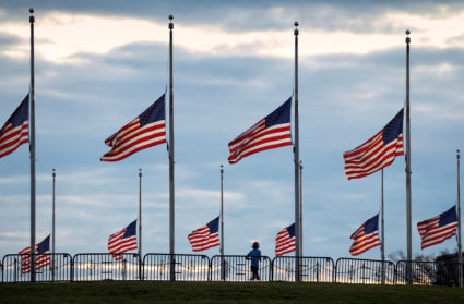 Flags at half-staff following the death of former President Jimmy Carter